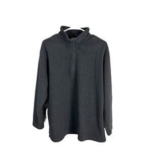 Lavon Size Large Full Fleece Gray Long Sleeve Athletic Half Zip EUC